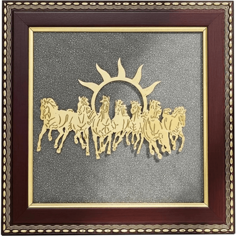 7 Horses Vastu Pyrite Dust Frame